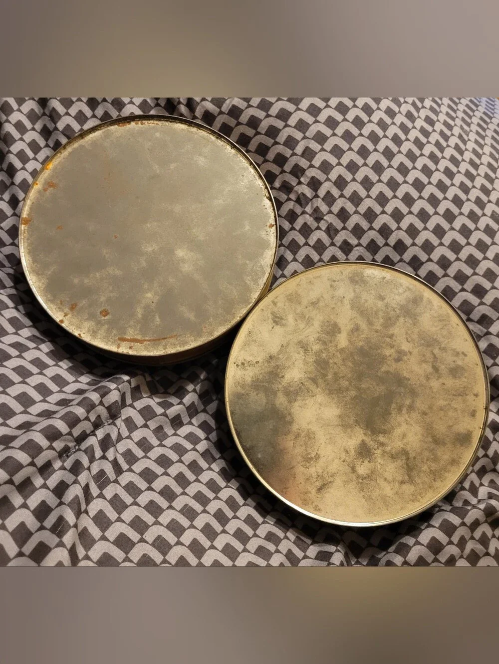 Vintage Currier & Ives Metal Tins Set of 2 Central Park & Winter in the Country